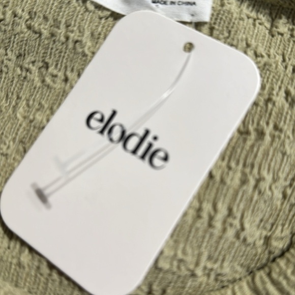 ELODIE Textured sage Green Mini Dress Stretchy Bodycon Short Sleeve Size L Party - Picture 6 of 7